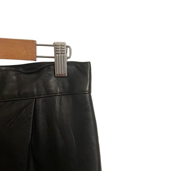 Vintage Donna Pelle Black Tapered Leg High Rise Leather Pants Size 10 - Picture 2 of 8